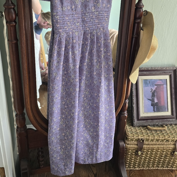 Darling Pintuck Purple Floral Vintage Dress - Picture 6 of 9